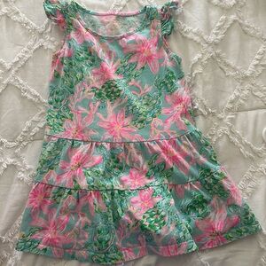 Floral Kids Dress in Pink and Green
